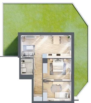 3 pokoje, mieszkanie 55,89 m², parter, oferta nr III-B3.M26, Strefa Cegielnia 3, Kraków, Wzgórza Krzesławickie, Zesławice, ul. Gustawa Morcinka
