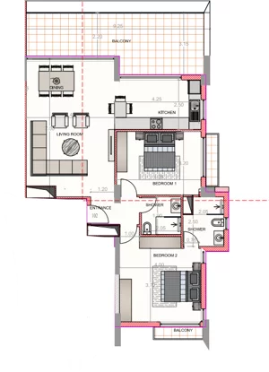 2 pokoje, apartament inwestycyjny 95,50 m², piętro 1, oferta nr M102, Inner City 3, Pafos