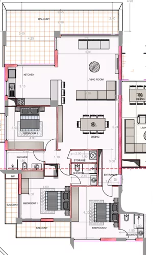 3 pokoje, apartament inwestycyjny 140,50 m², piętro 2, oferta nr M201, Inner City 3, Pafos