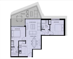 3 pokoje, apartament 81,61 m², piętro 2, oferta nr 208, Venus Garden Resort, Chloraka