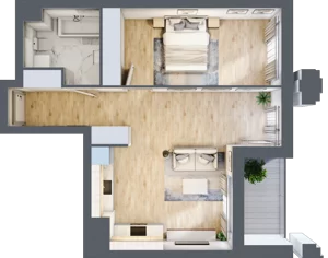 2 pokoje, mieszkanie 54,69 m², piętro 1, oferta nr A1.2/054, Fabrica URSUS, Warszawa, Ursus, Szamoty, ul. Dyrekcyjna