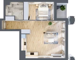 2 pokoje, mieszkanie 55,93 m², piętro 2, oferta nr A1.2/061, Fabrica URSUS, Warszawa, Ursus, Szamoty, ul. Dyrekcyjna