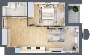 2 pokoje, mieszkanie 49,45 m², piętro 1, oferta nr A1.2/098, Fabrica URSUS, Warszawa, Ursus, Szamoty, ul. Dyrekcyjna