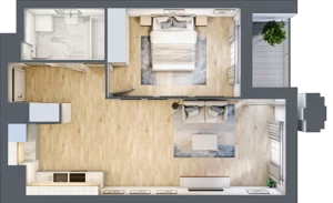 2 pokoje, mieszkanie 49,94 m², piętro 1, oferta nr A1.2/099, Fabrica URSUS, Warszawa, Ursus, Szamoty, ul. Dyrekcyjna