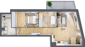 3 pokoje, mieszkanie 57,92 m², piętro 1, oferta nr A.1.26, My Forest, Warszawa, Białołęka, ul. Modlińska 342