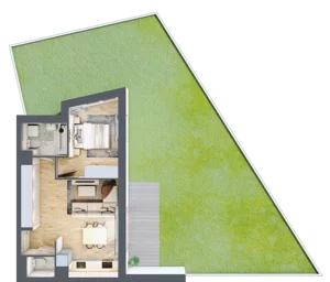 2 pokoje, mieszkanie 43,22 m², parter, oferta nr A.0.19, My Forest, Warszawa, Białołęka, ul. Modlińska 342