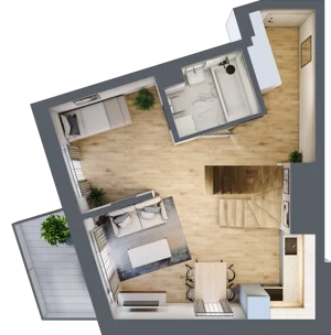 3 pokoje, mieszkanie 41,99 m², piętro 2, oferta nr A.2.66, My Forest, Warszawa, Białołęka, ul. Modlińska 342