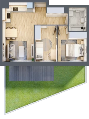 3 pokoje, mieszkanie 48,13 m², parter, oferta nr A.0.49, My Forest, Warszawa, Białołęka, ul. Modlińska 342