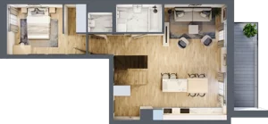 3 pokoje, mieszkanie 62,13 m², piętro 2, oferta nr A.2.35, My Forest, Warszawa, Białołęka, ul. Modlińska 342