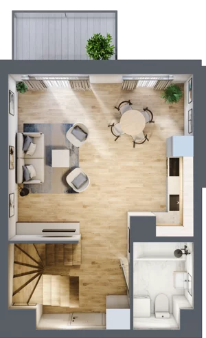 2 pokoje, mieszkanie 38,46 m², piętro 2, oferta nr A.2.44, My Forest, Warszawa, Białołęka, ul. Modlińska 342