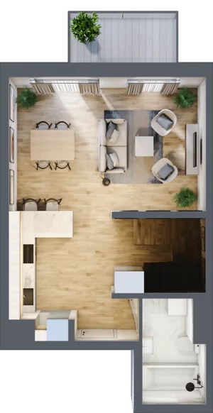 2 pokoje, mieszkanie 42,28 m², piętro 2, oferta nr A.2.62, My Forest, Warszawa, Białołęka, ul. Modlińska 342