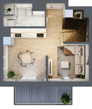 3 pokoje, mieszkanie 36,25 m², piętro 2, oferta nr B.2.13, My Forest, Warszawa, Białołęka, ul. Modlińska 342