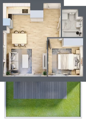 2 pokoje, mieszkanie 37,35 m², parter, oferta nr B.0.03, My Forest, Warszawa, Białołęka, ul. Modlińska 342