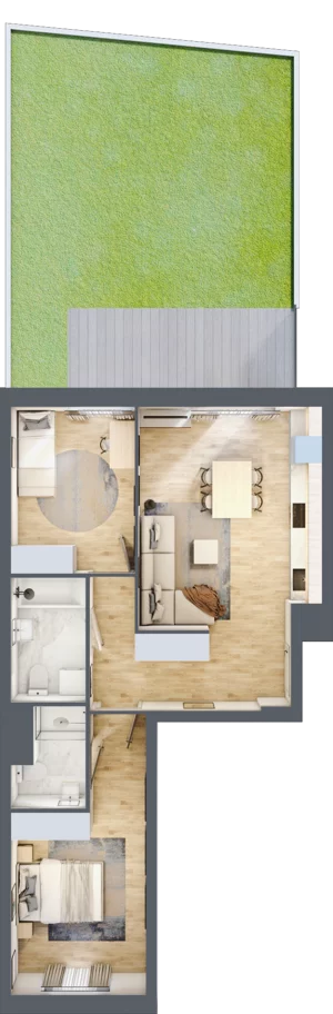 3 pokoje, mieszkanie 60,96 m², parter, oferta nr B.0.19, My Forest, Warszawa, Białołęka, ul. Modlińska 342