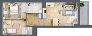 3 pokoje, mieszkanie 53,96 m², piętro 1, oferta nr B.1.35, My Forest, Warszawa, Białołęka, ul. Modlińska 342