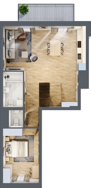 3 pokoje, mieszkanie 60,92 m², piętro 2, oferta nr B.2.27, My Forest, Warszawa, Białołęka, ul. Modlińska 342