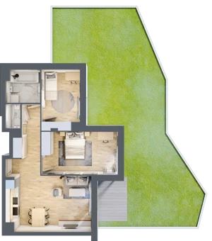 3 pokoje, mieszkanie 61,06 m², parter, oferta nr B.0.28, My Forest, Warszawa, Białołęka, ul. Modlińska 342