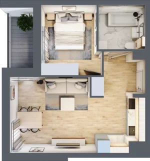 2 pokoje, mieszkanie 39,08 m², piętro 2, oferta nr 106F/M010, Miasteczko Jutrzenki Dzielnica Hortensji, Warszawa, Włochy, ul. Jutrzenki 106F