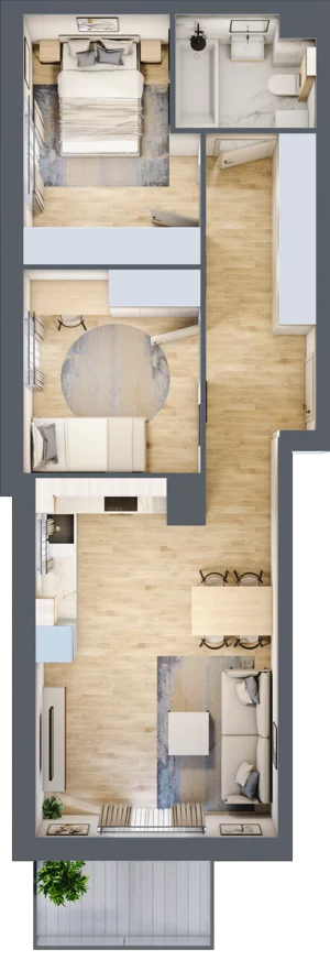 3 pokoje, mieszkanie 58,95 m², piętro 3, oferta nr 106F/M045, Miasteczko Jutrzenki Dzielnica Hortensji, Warszawa, Włochy, ul. Jutrzenki 106F