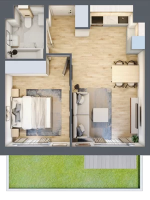 2 pokoje, mieszkanie 39,08 m², parter, oferta nr 106F/M029, Miasteczko Jutrzenki Dzielnica Hortensji, Warszawa, Włochy, ul. Jutrzenki 106F