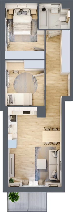 3 pokoje, mieszkanie 58,95 m², piętro 1, oferta nr 106F/M035, Miasteczko Jutrzenki Dzielnica Hortensji, Warszawa, Włochy, ul. Jutrzenki 106F