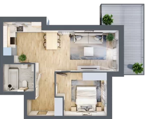 2 pokoje, mieszkanie 46,62 m², piętro 1, oferta nr 106F/M008, Miasteczko Jutrzenki Dzielnica Hortensji, Warszawa, Włochy, ul. Jutrzenki 106F