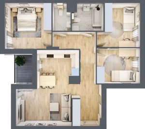 4 pokoje, mieszkanie 76,21 m², piętro 1, oferta nr 106F/M036, Miasteczko Jutrzenki Dzielnica Hortensji, Warszawa, Włochy, ul. Jutrzenki 106F