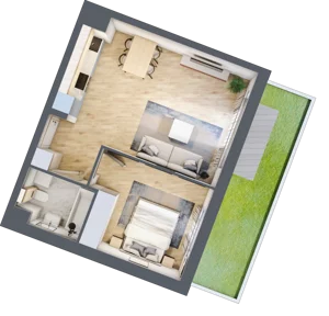 2 pokoje, mieszkanie 39,08 m², piętro 1, oferta nr 106F/M033, Miasteczko Jutrzenki Dzielnica Hortensji, Warszawa, Włochy, ul. Jutrzenki 106F