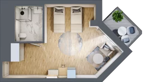 1 pokój, apartament inwestycyjny 34,58 m², parter, oferta nr 10, PINEA Pobierowo, Pobierowo, ul. Grunwaldzka 82a