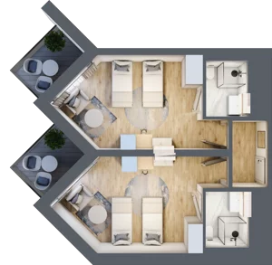 2 pokoje, apartament inwestycyjny 52,01 m², piętro 1, oferta nr 107, PINEA Pobierowo, Pobierowo, ul. Grunwaldzka 82a