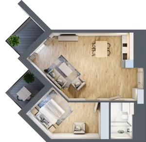 2 pokoje, apartament inwestycyjny 54,24 m², piętro 1, oferta nr 110, PINEA Pobierowo, Pobierowo, ul. Grunwaldzka 82a