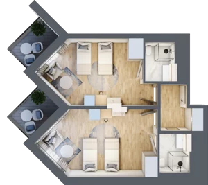 2 pokoje, apartament inwestycyjny 55,54 m², piętro 2, oferta nr 203, PINEA Pobierowo, Pobierowo, ul. Grunwaldzka 82a