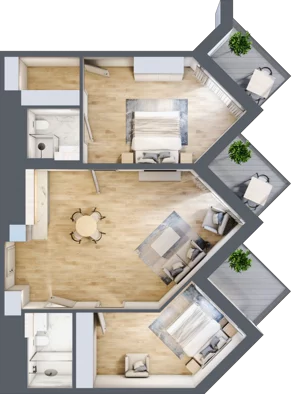 3 pokoje, apartament inwestycyjny 80,83 m², piętro 7, oferta nr 714, PINEA Pobierowo, Pobierowo, ul. Grunwaldzka 82a