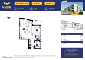 2 pokoje, mieszkanie 51,05 m², piętro 3, oferta nr M30, NOVE Dobczyce, Dobczyce, ul. Wesoła / Szkolna