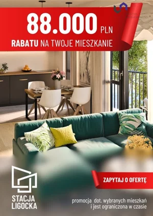 Mieszkanie trzypokojowe 47,50 m², Katowice, Ligota-Panewniki, Ligota, Ligocka, Sprzedaż