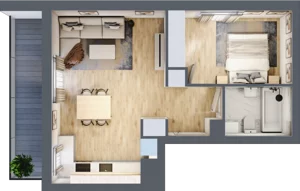 2 pokoje, mieszkanie 43,30 m², piętro 1, oferta nr A/30, Sycylijska, Warszawa, Mokotów, Stegny, ul. Sycylijska