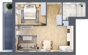 2 pokoje, mieszkanie 43,71 m², piętro 1, oferta nr A/29, Sycylijska, Warszawa, Mokotów, Stegny, ul. Sycylijska