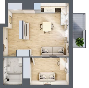 2 pokoje, mieszkanie 42,29 m², piętro 1, oferta nr A/2, Sycylijska, Warszawa, Mokotów, Stegny, ul. Sycylijska