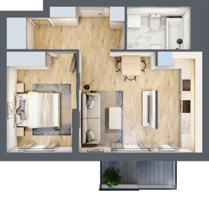 2 pokoje, mieszkanie 45,56 m², piętro 1, oferta nr B/64, Sycylijska, Warszawa, Mokotów, Stegny, ul. Sycylijska
