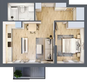 2 pokoje, mieszkanie 45,56 m², piętro 1, oferta nr B/65, Sycylijska, Warszawa, Mokotów, Stegny, ul. Sycylijska