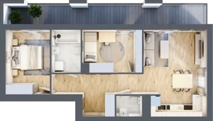 3 pokoje, mieszkanie 57,95 m², piętro 1, oferta nr B/43, Sycylijska, Warszawa, Mokotów, Stegny, ul. Sycylijska