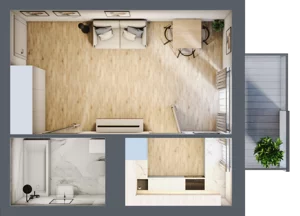 1 pokój, mieszkanie 30,51 m², piętro 1, oferta nr B/45, Sycylijska, Warszawa, Mokotów, Stegny, ul. Sycylijska
