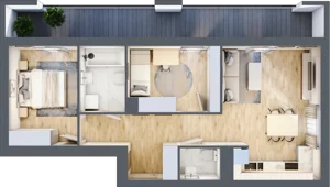 3 pokoje, mieszkanie 57,95 m², piętro 4, oferta nr B/55, Sycylijska, Warszawa, Mokotów, Stegny, ul. Sycylijska