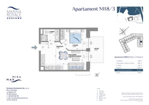 2 pokoje, lokal inwestycyjny 35,57 m², piętro 3, oferta nr M18/3, Marina Royale, Darłowo, ul. Bulwar Zachodzącego Słońca 1
