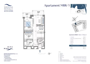2 pokoje, lokal inwestycyjny 59,48 m², piętro 1, oferta nr M08/1, Marina Royale, Darłowo, ul. Bulwar Zachodzącego Słońca 1