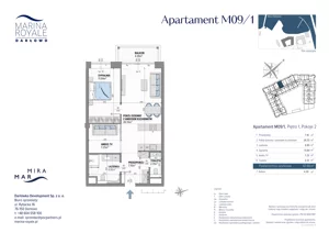 2 pokoje, lokal inwestycyjny 63,66 m², piętro 1, oferta nr M09/1, Marina Royale, Darłowo, ul. Bulwar Zachodzącego Słońca 1