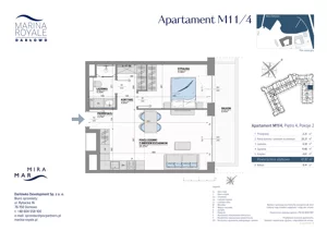 2 pokoje, lokal inwestycyjny 47,87 m², piętro 4, oferta nr M11/4, Marina Royale, Darłowo, ul. Bulwar Zachodzącego Słońca 1