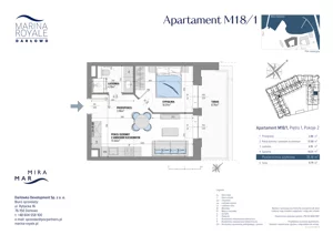 2 pokoje, lokal inwestycyjny 35,16 m², piętro 1, oferta nr M18/1, Marina Royale, Darłowo, ul. Bulwar Zachodzącego Słońca 1