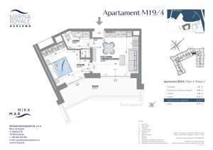 2 pokoje, lokal inwestycyjny 36,16 m², piętro 4, oferta nr M19/4, Marina Royale, Darłowo, ul. Bulwar Zachodzącego Słońca 1