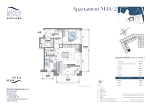 3 pokoje, lokal inwestycyjny 55,62 m², piętro 2, oferta nr M34/2, Marina Royale, Darłowo, ul. Bulwar Zachodzącego Słońca 1